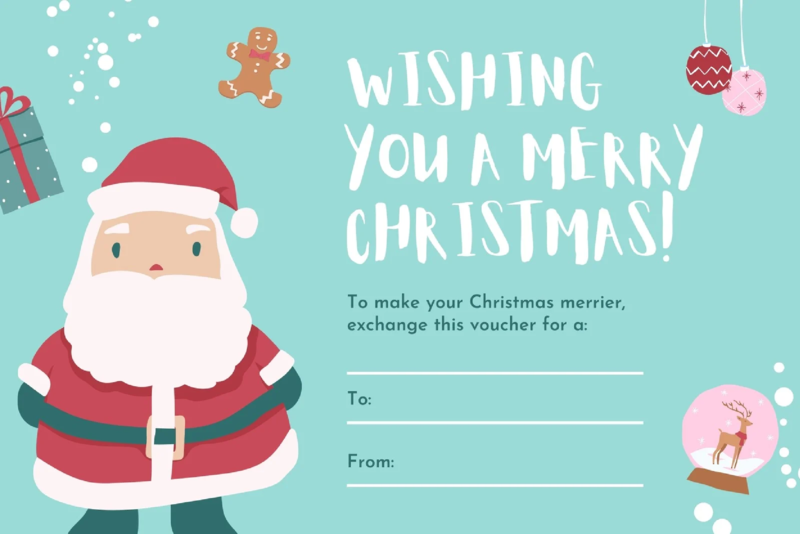 Blue Christmas Gift Certificate Template