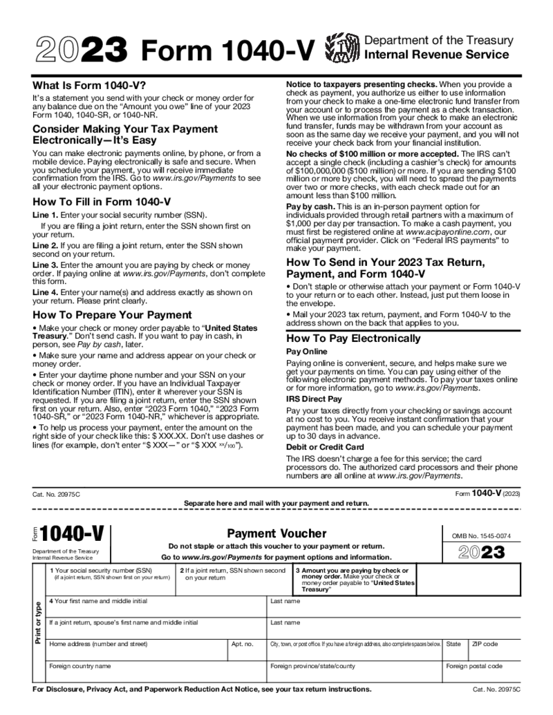 Form 1040-V (2023)