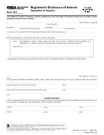 Form 161, Registrants Disclosure of Interest - Thumbnail