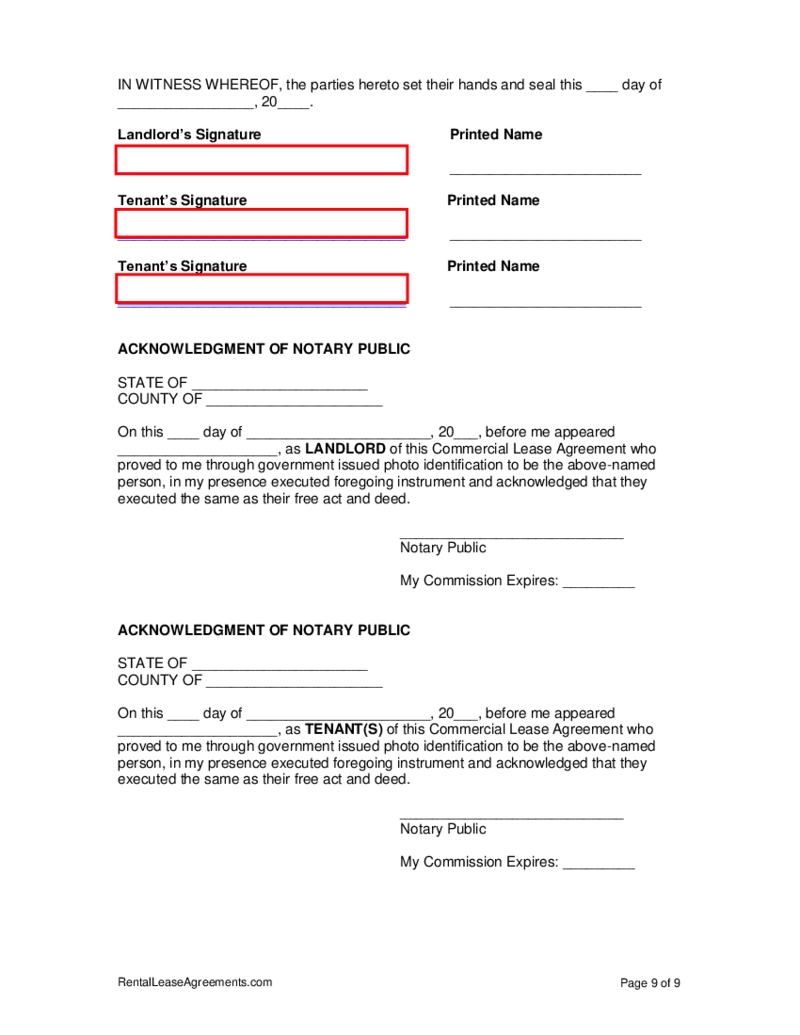 Minnesota Commercial Lease Agreement