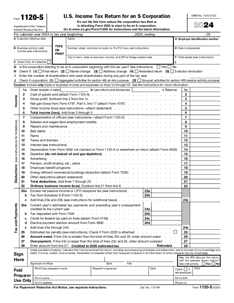 Form 1120-S (2024)