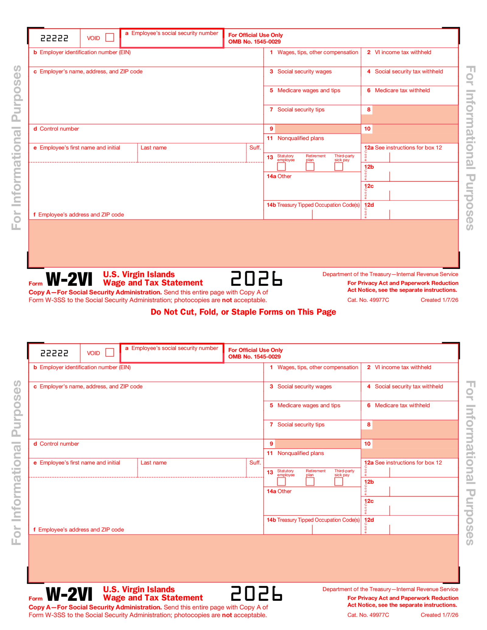Form W-2VI - Thumbnail