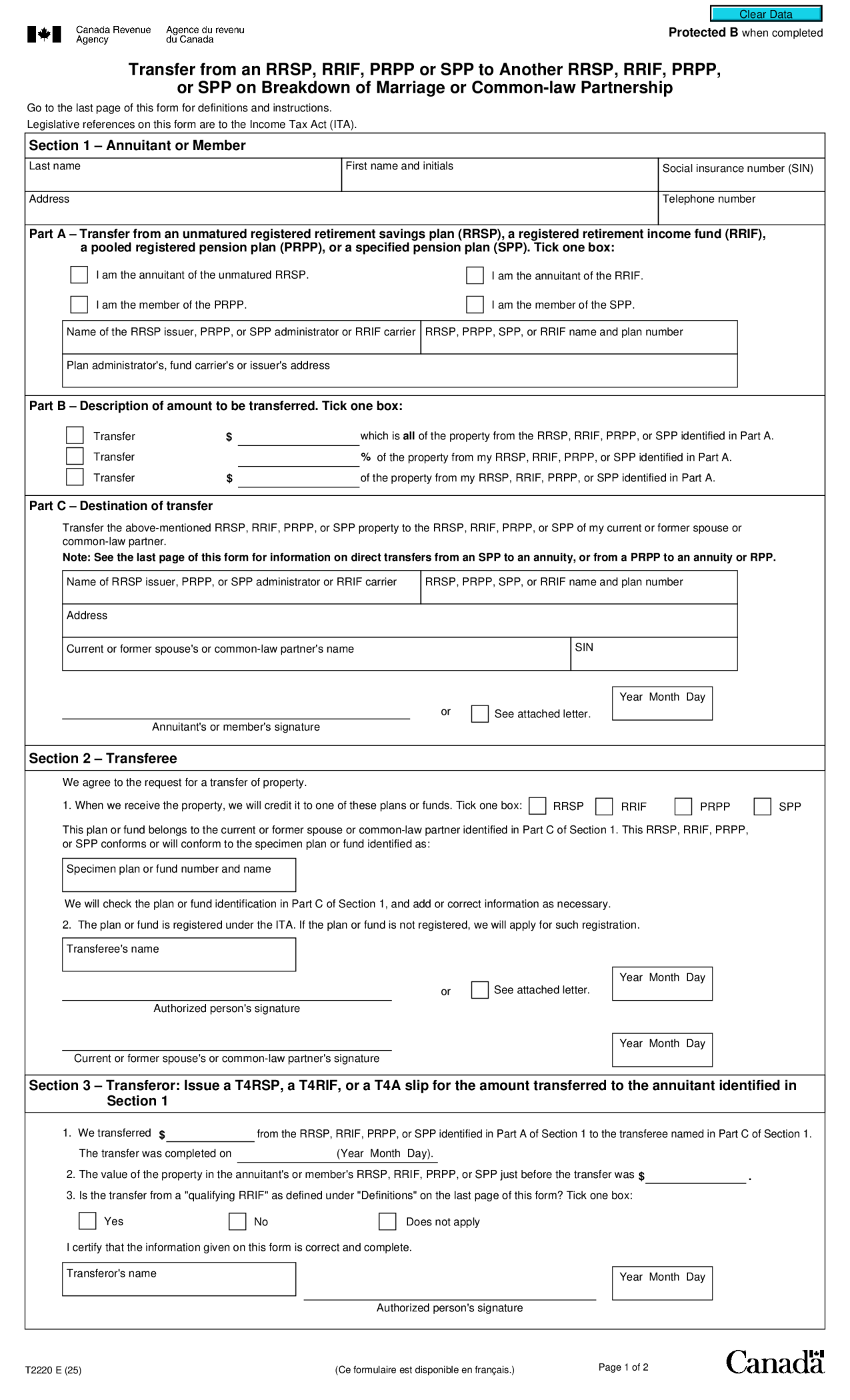 Form T2220 - Thumbnail