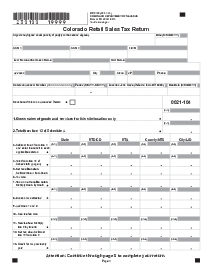 Colorado Retail Sales Tax Return - Thumbnail