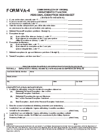 Fillable Form VA-4 - Thumbnail