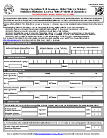 Form T-224, Georgia Department of Revenue - Thumbnail