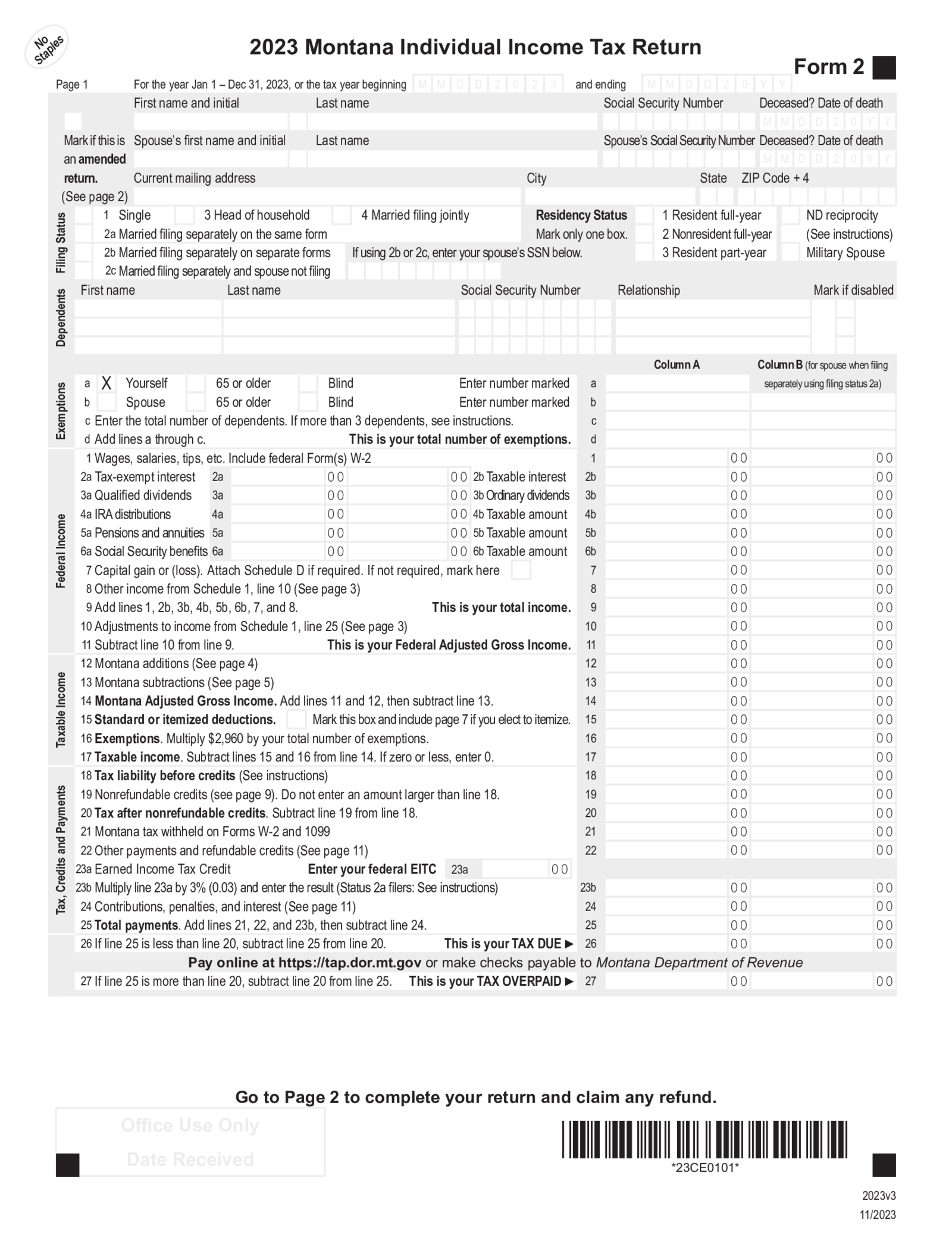 Montana Form 2 - Thumbnail