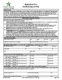 Fillable Application for Certified Copy of Title - Form VTR-34 - Thumbnail