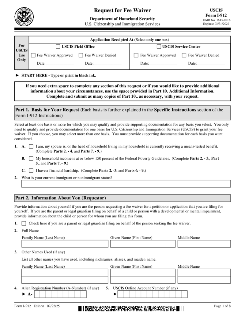 Form I-912