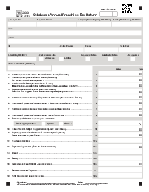 Oklahoma Annual Franchise Tax Return - Thumbnail