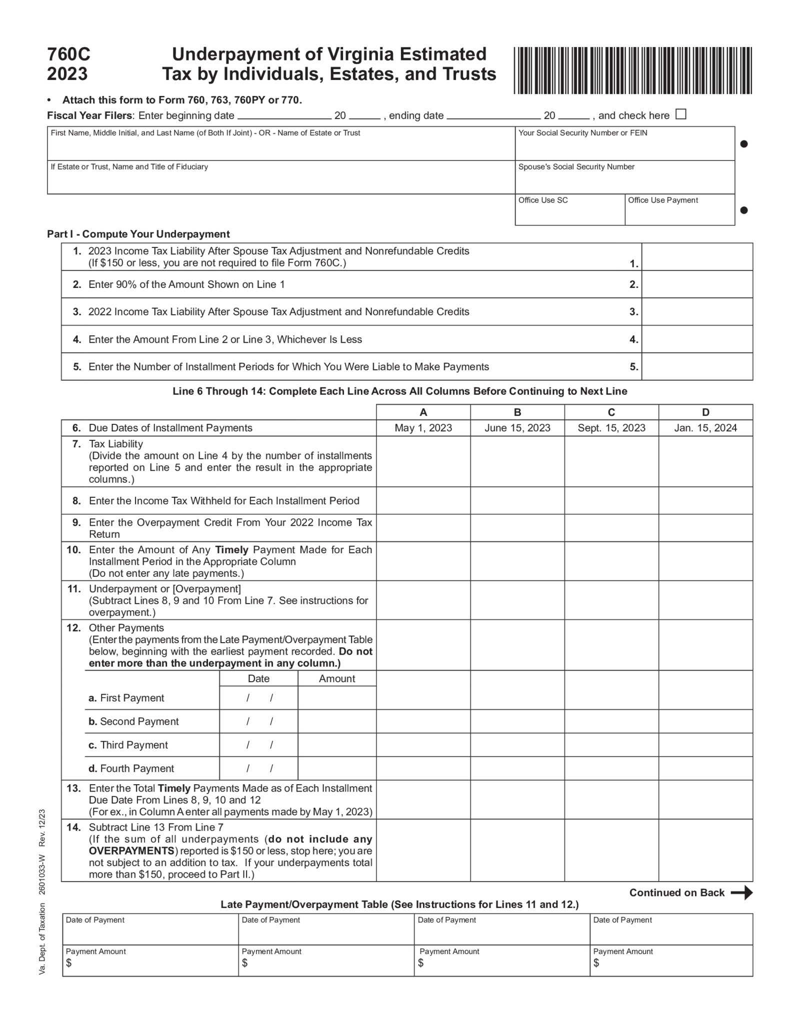 Fillable Form 760C - Thumbnail