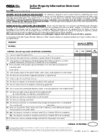 Form 220, Seller Property Information Statement, Residential - Thumbnail