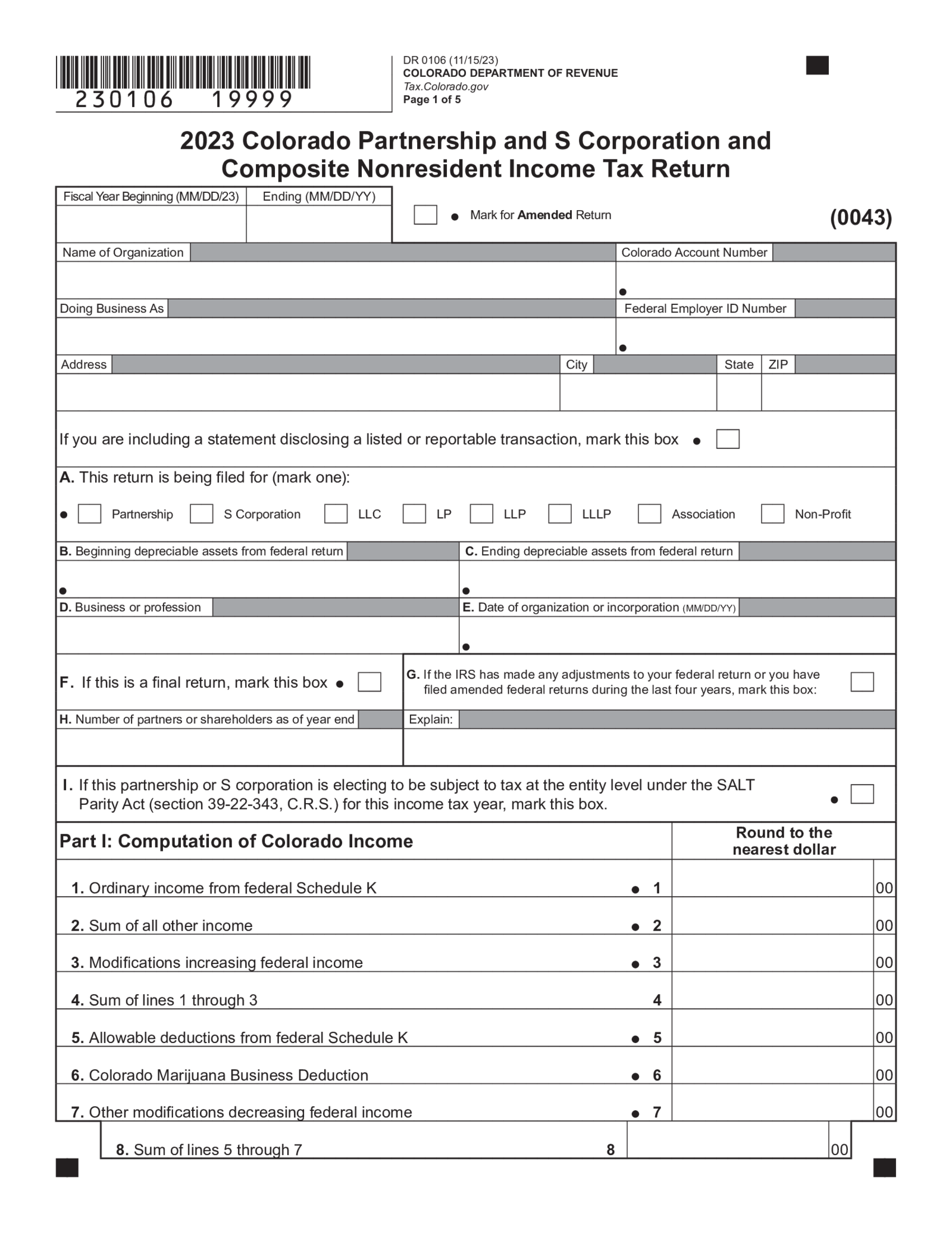 Colorado Form 106 - Thumbnail