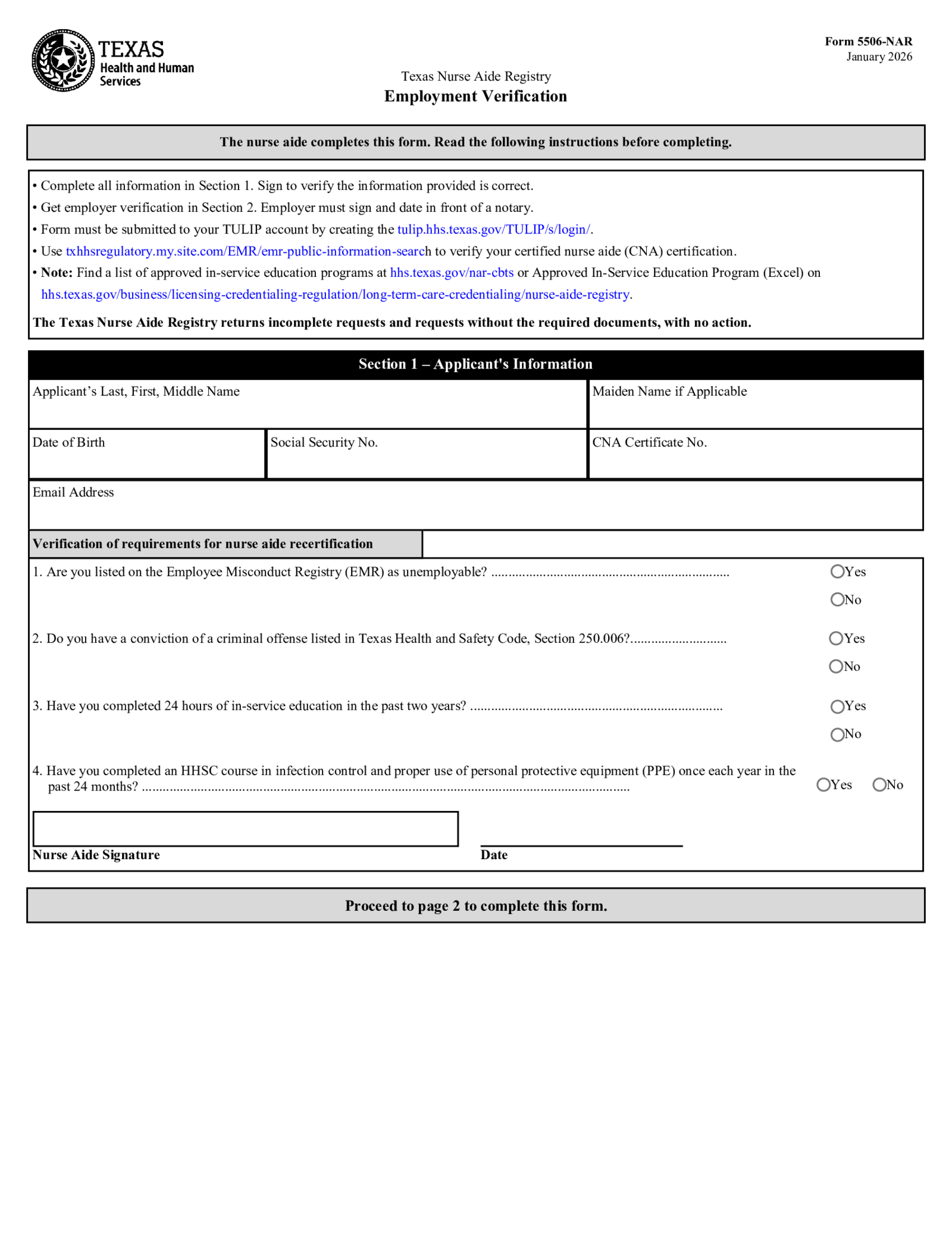 Form 5506-NAR - Thumbnail