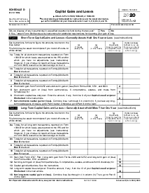Schedule D Form 1040 (2020) - Thumbnail