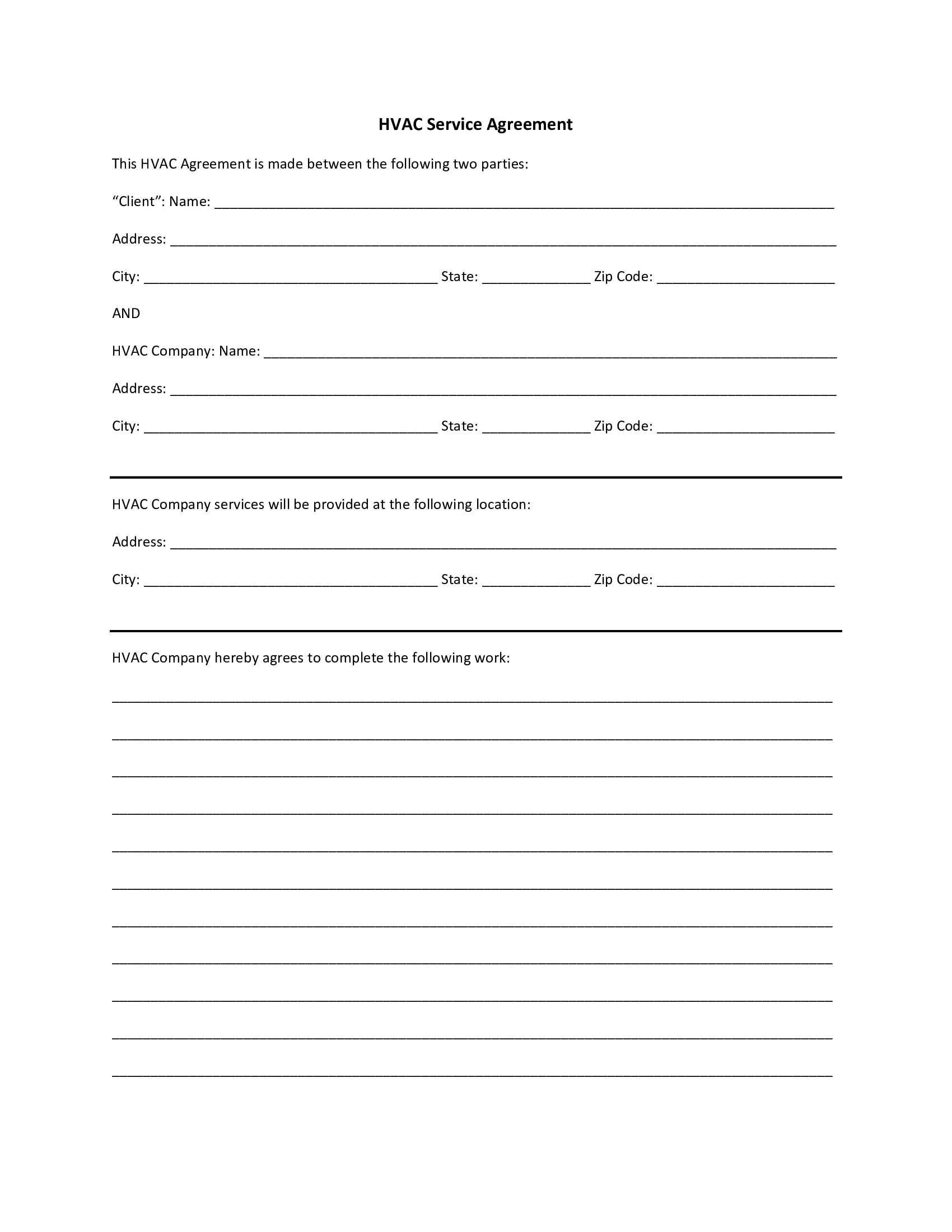 HVAC Installation Contract Template - Thumbnail