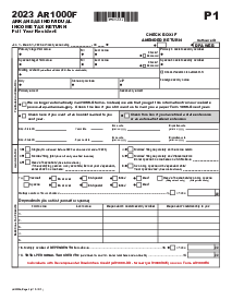 Form AR1000F, Full Year Resident Individual Income Tax Return - Thumbnail