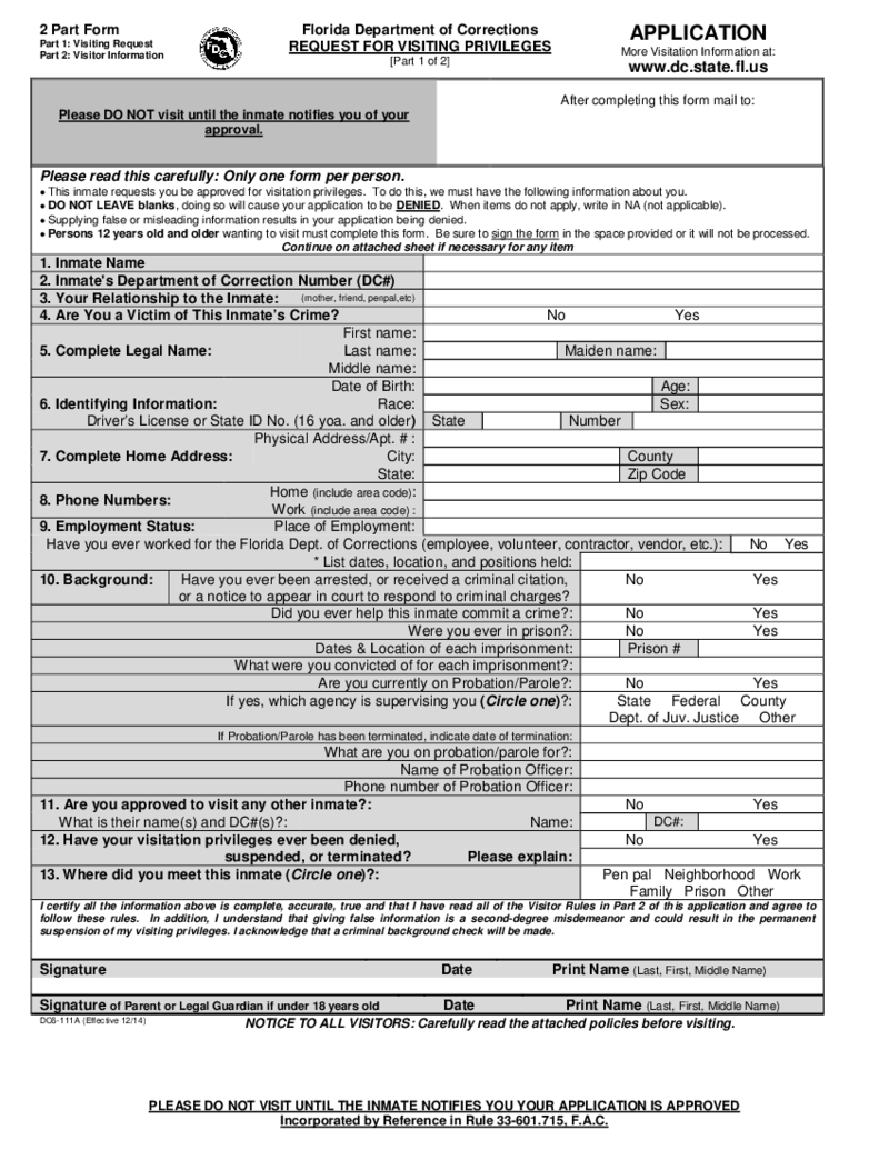 FL DC6-111A Form