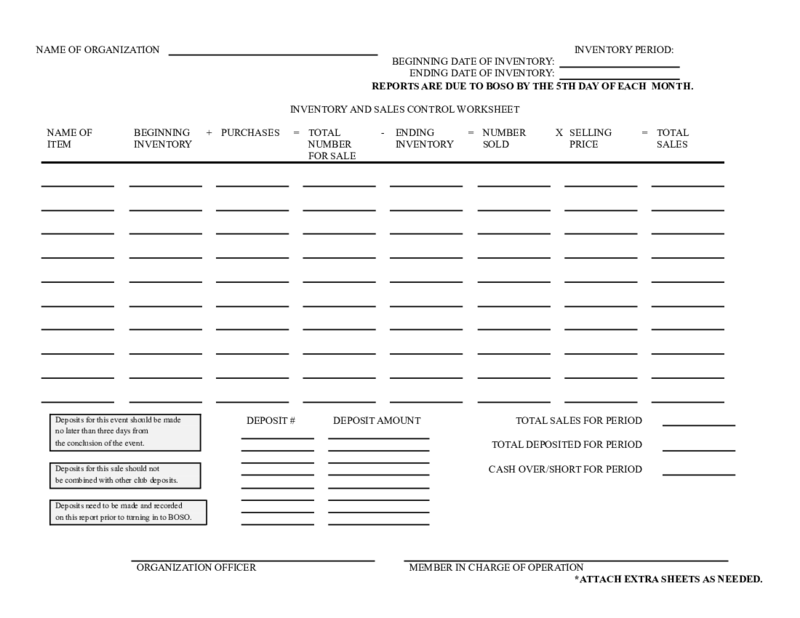 Inventory List Template