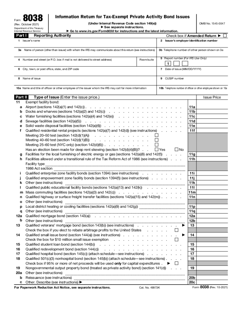 Form 8038 (2021)