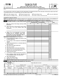 Foreign Tax Credit Form 1116 - Thumbnail
