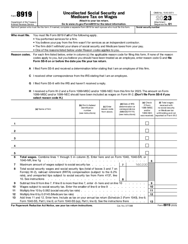 Form 8919 (2023)