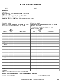 Intake and Output Record - Thumbnail