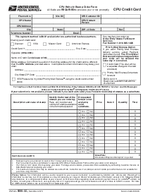 Fillable CPU Credit Card Stamp Order Form - Thumbnail