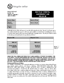 Bicycle Rental Agreement Template - Thumbnail