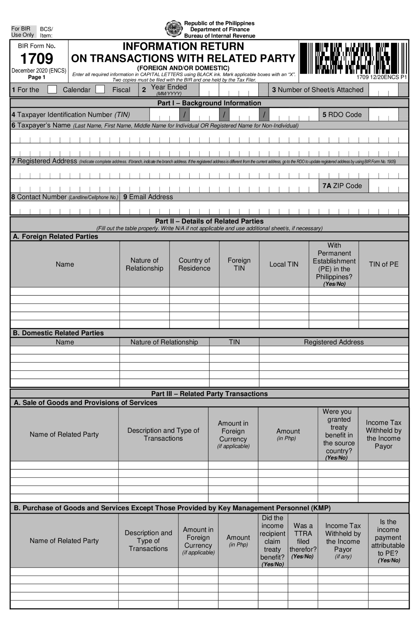 BIR Form 1709 - Thumbnail