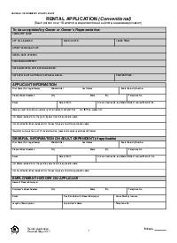 Florida General Rental Application Form - Thumbnail