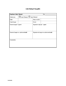 Fillable Cash Receipt Template - Thumbnail