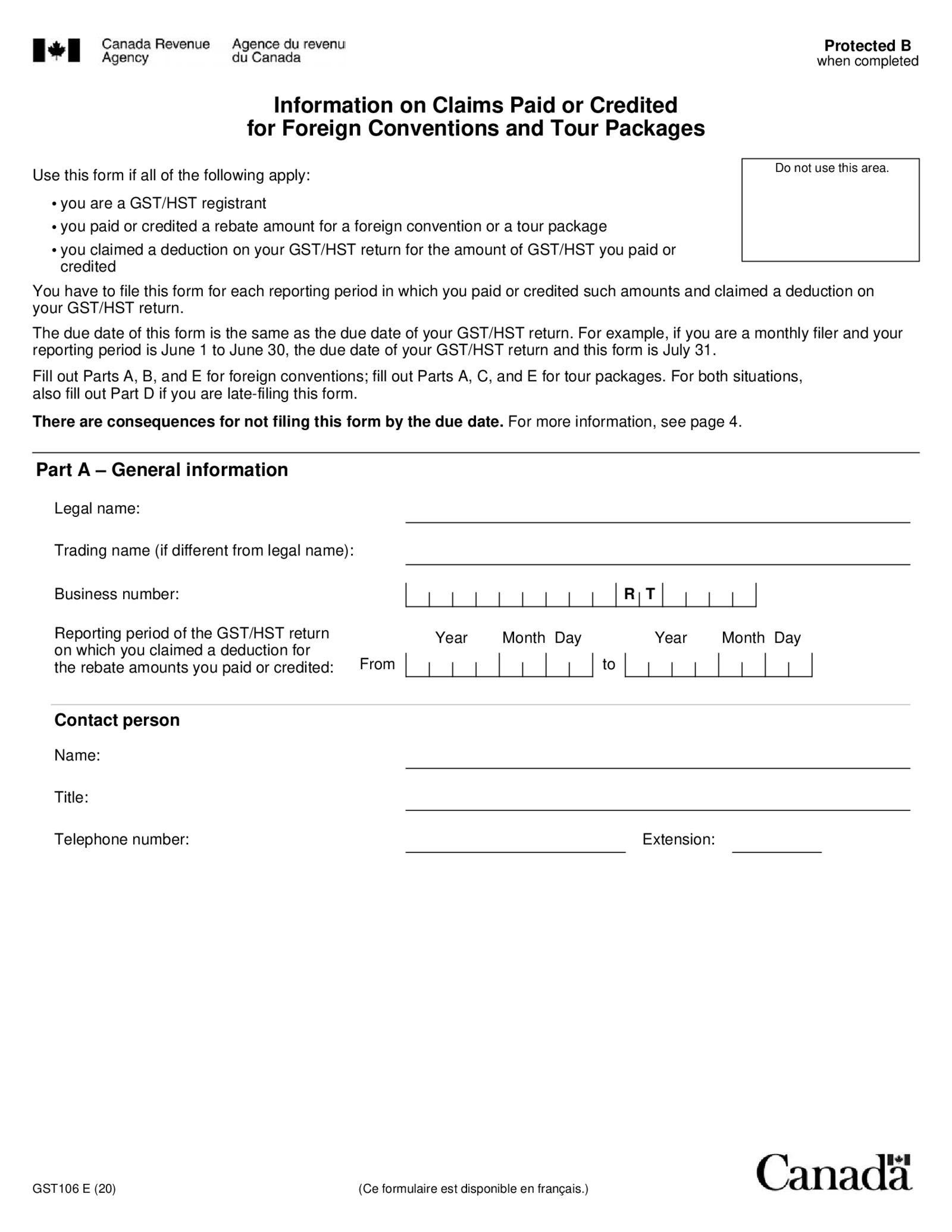 Form GST106 - Thumbnail