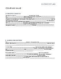 Simple Fill-In-the-Blank Business Plan Template for Startups - Thumbnail