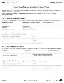 Fillable RC552 Appointing a Representative for a Deceased Person - Thumbnail