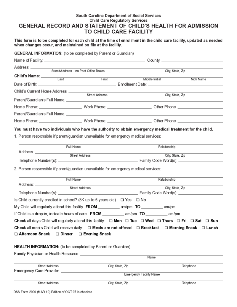 DSS Form 2900