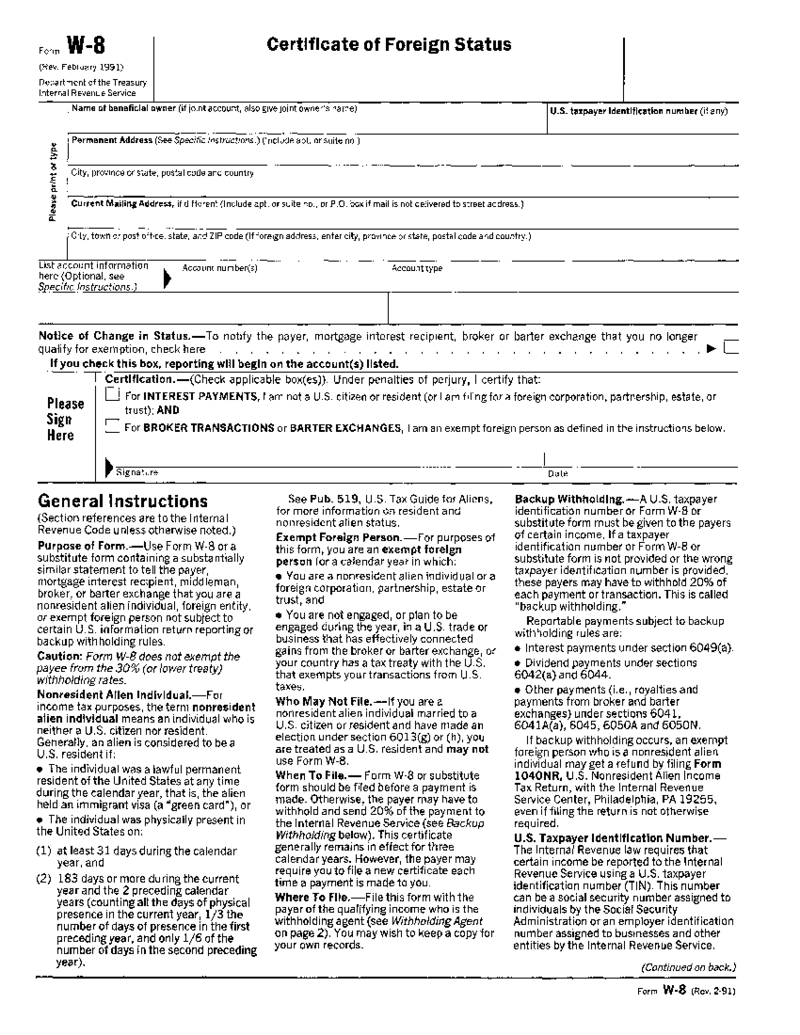 Form W-8