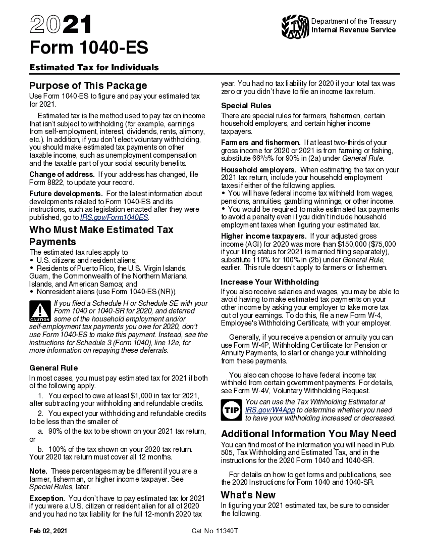 Form 1040-ES (2021)