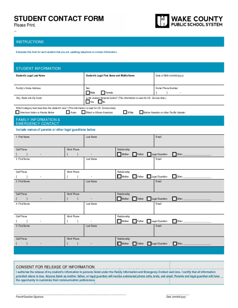 Student Contact Form