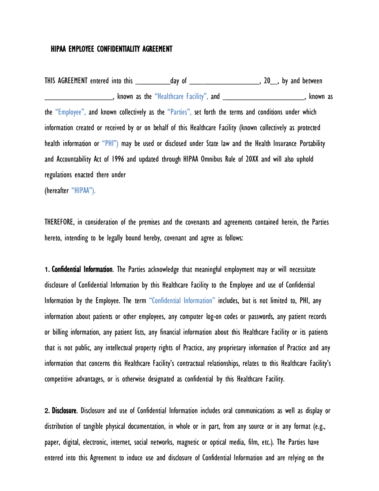 HIPAA Employee Non-Disclosure Agreements - Thumbnail