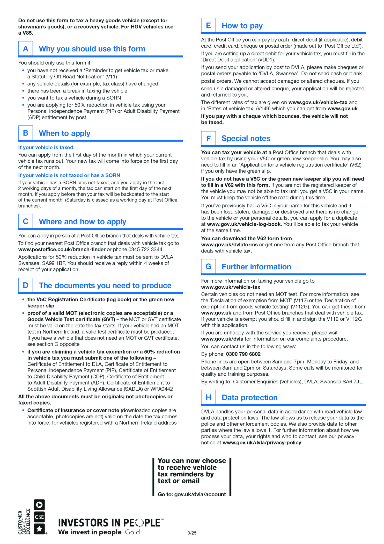 Apply For Vehicle Tax (Form V10) - Thumbnail