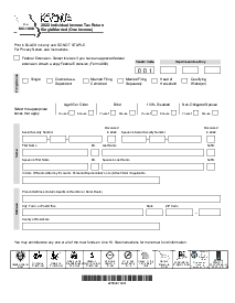 Form MO-1040A - Single Married with One Income Tax Return - Thumbnail