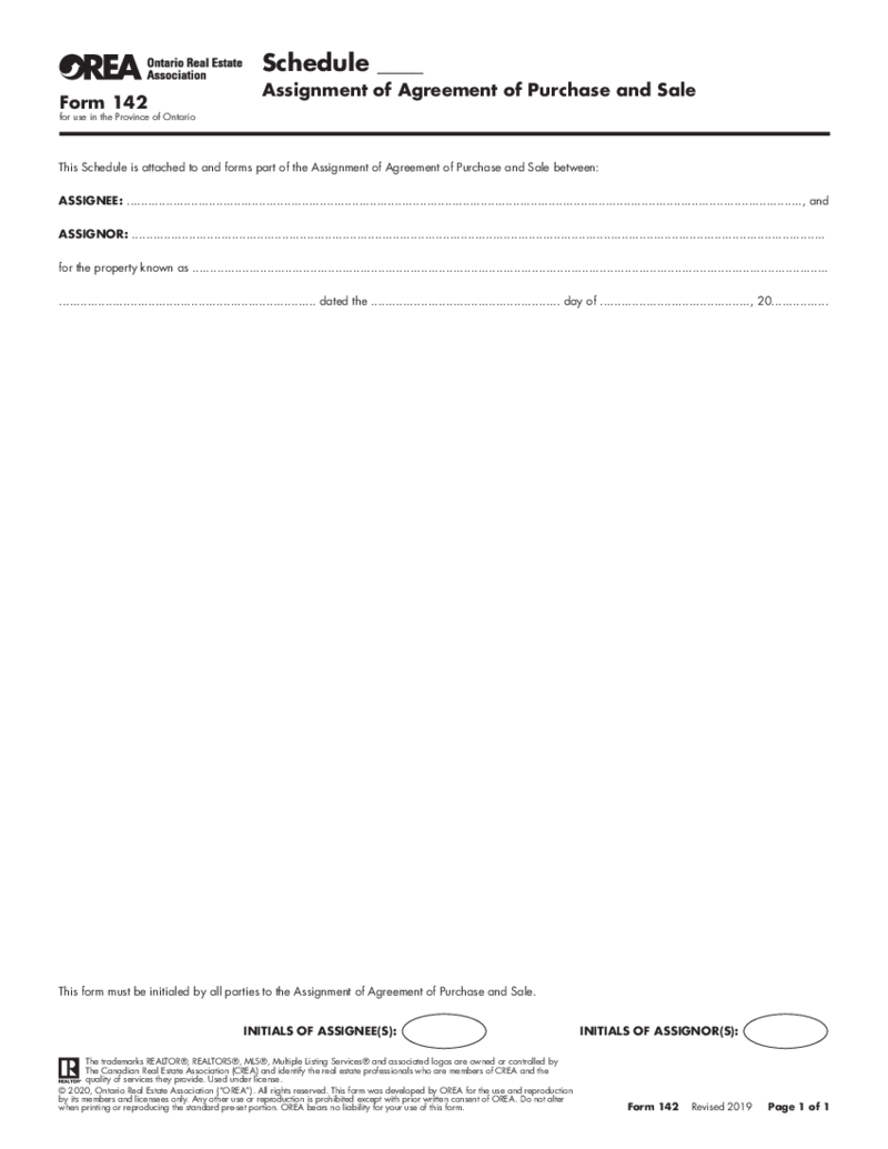 Form 142, Schedule