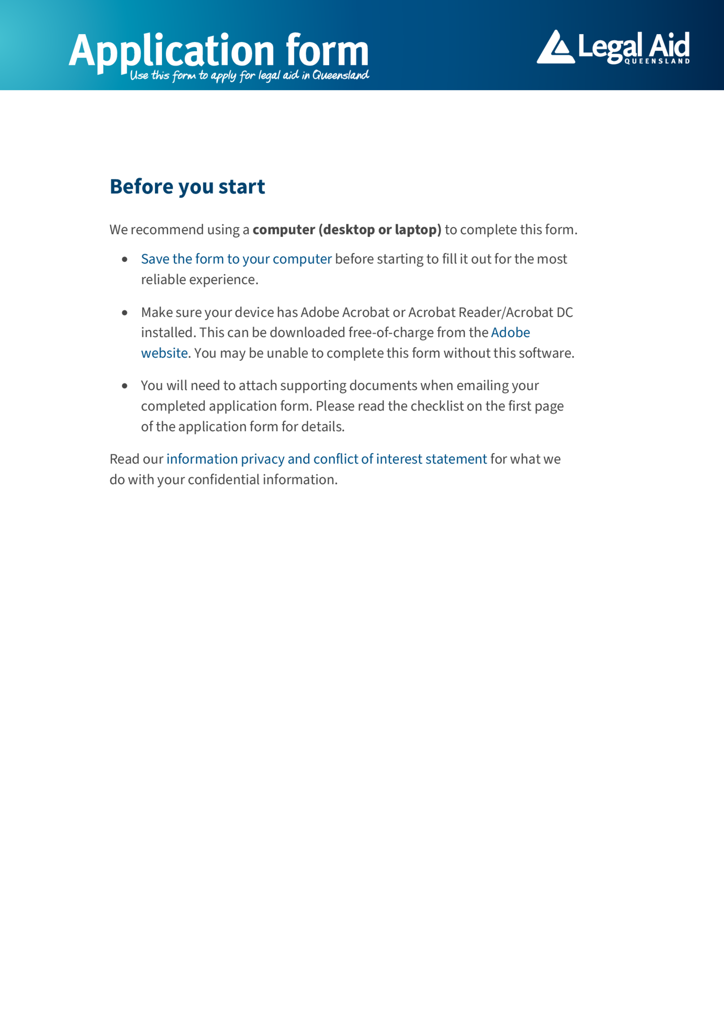 Legal Aid Queensland Application (LAQ_00070, January 2020 Edition) - Thumbnail
