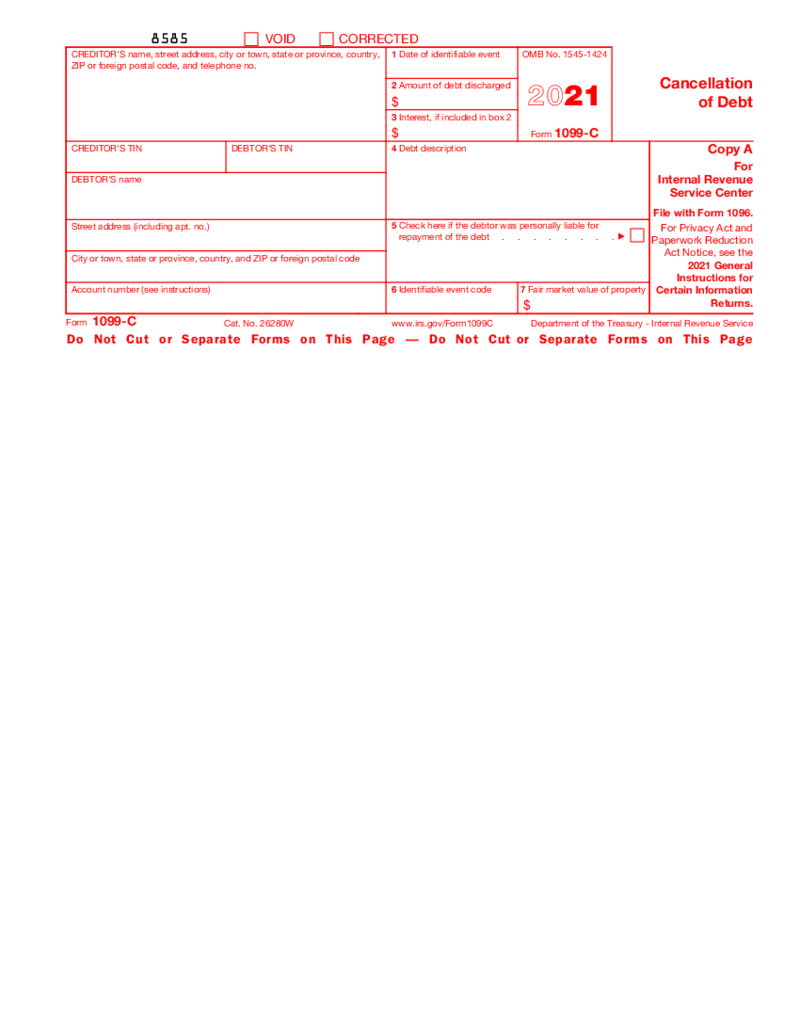 Form 1099-C (2021)