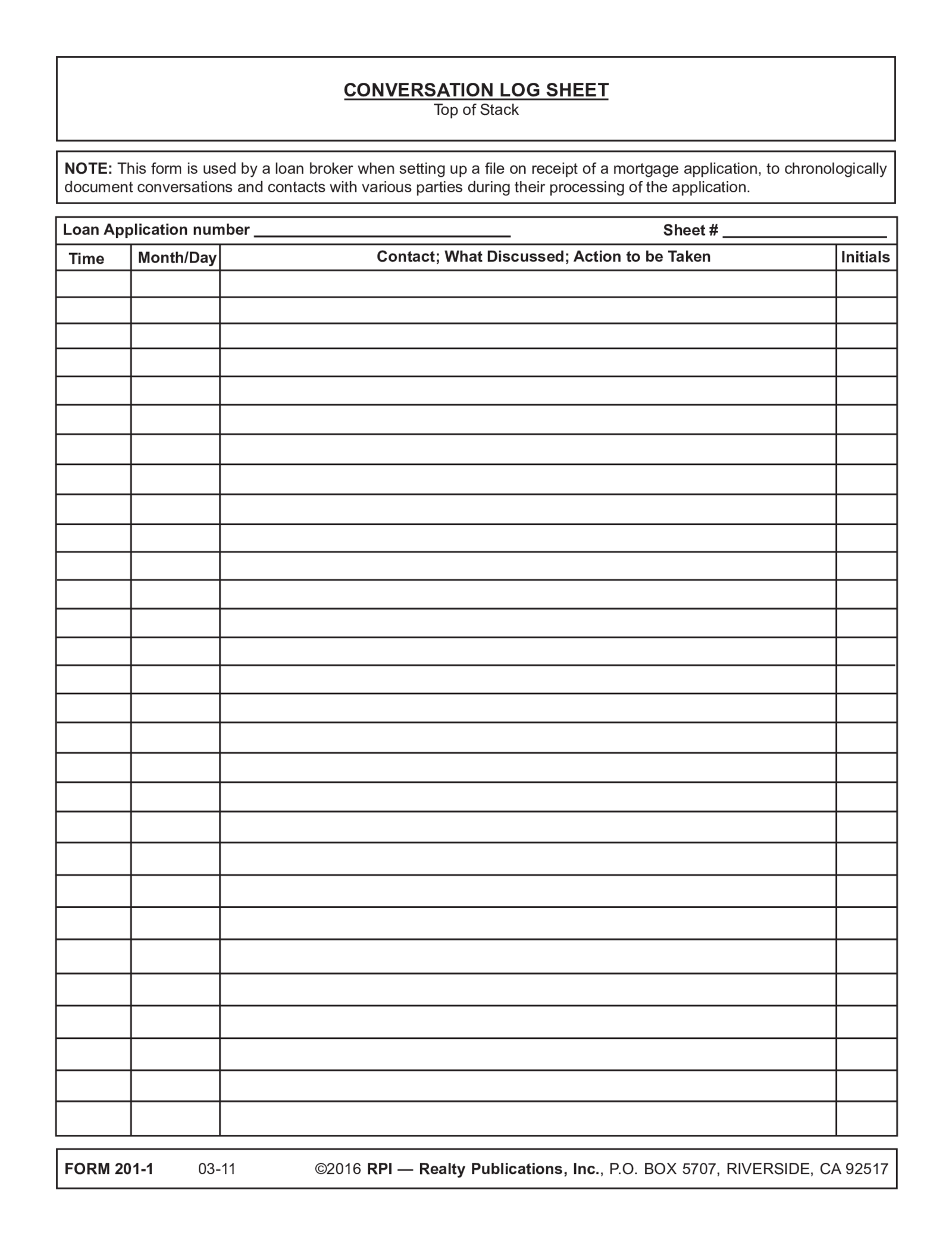 Conversation Log Template - Thumbnail