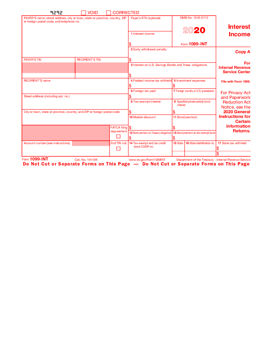 Form 1099-INT (2020)