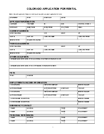 Colorado Rental Application - Thumbnail