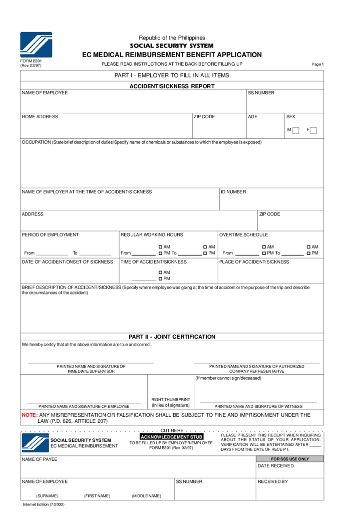 Sss Form B 301