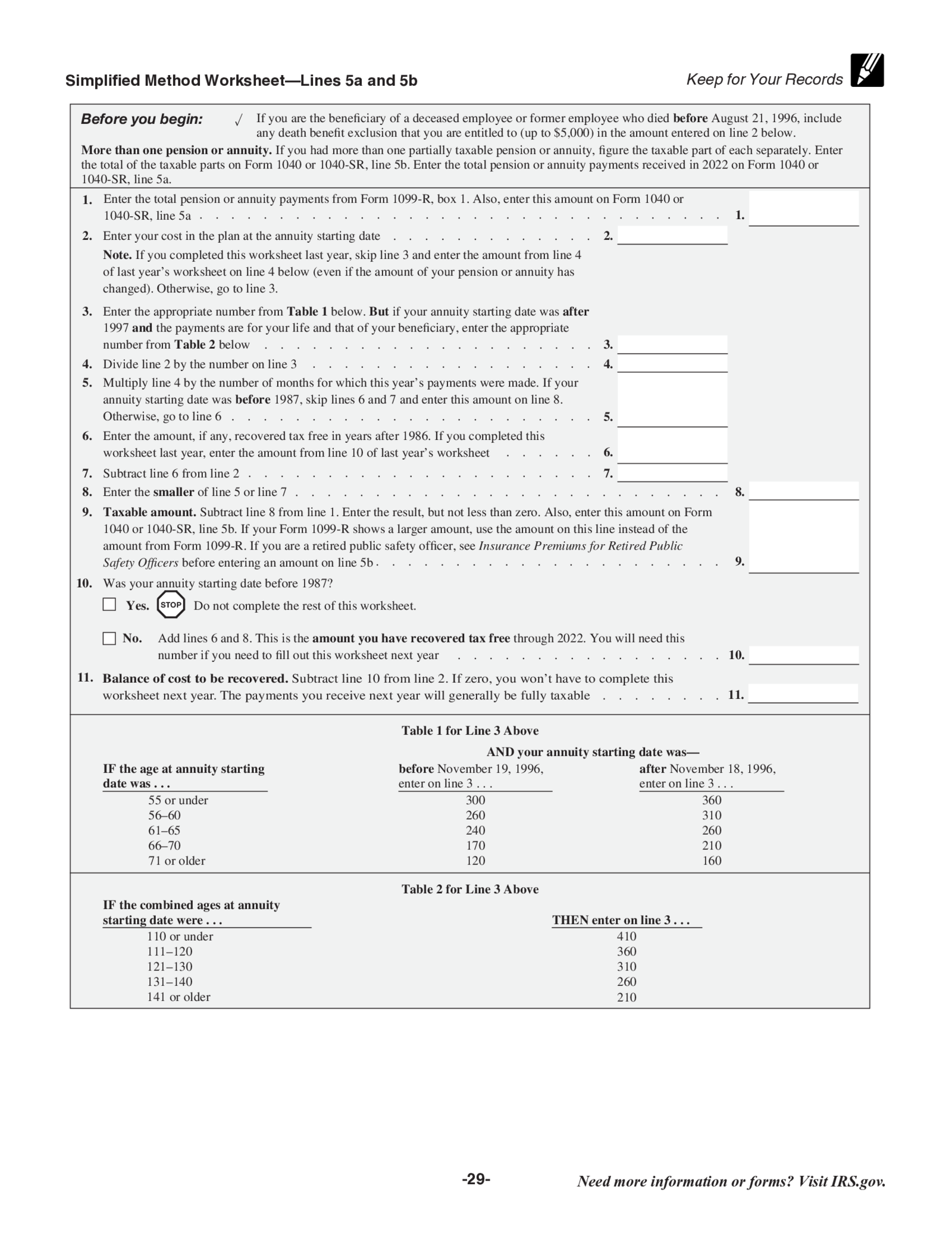 Simplified Method Worksheet - Thumbnail